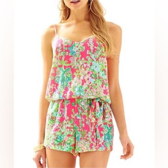LILLY PULITZER DEANNA SOUTHERN CHARM ROMPER - Picture 1 of 7